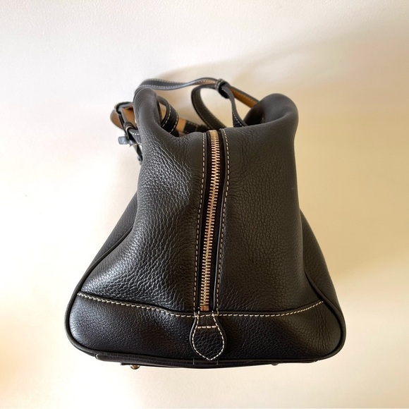 Dooney & Bourke Bag Zip Zip Grommet Satchel Portofino Pebbled Leather Chic Black - Picture 7 of 16